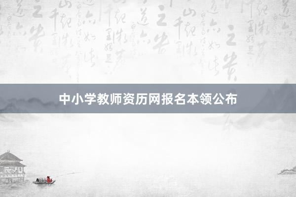 中小学教师资历网报名本领公布